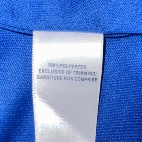 Cleo Blue Sheath Dress with Embellished Scoop Neck Formal Elegant Size 14 - Picture 7 of 10